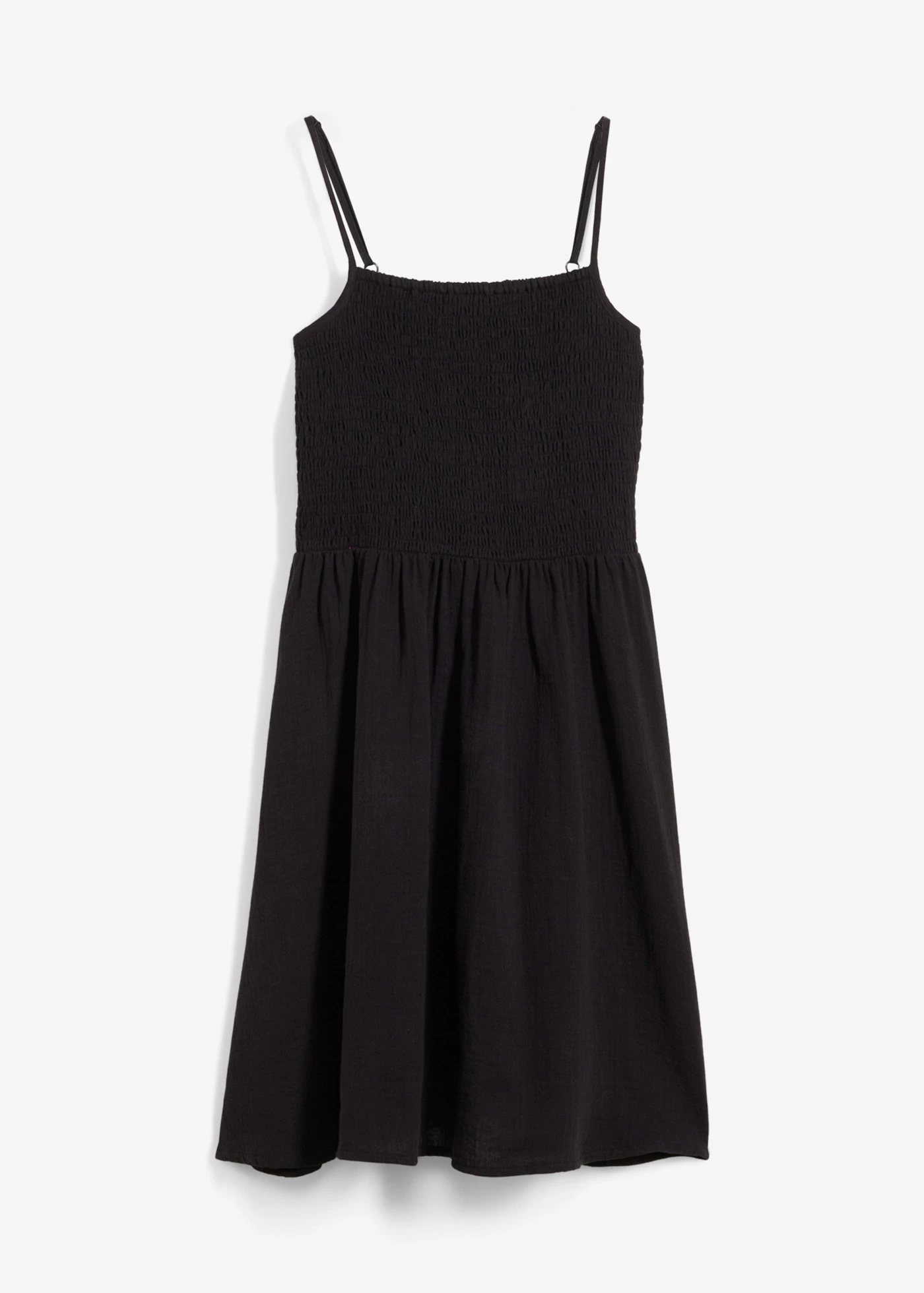 Šaty na ramínka, ze vzdušného mušelínu • černá • bonprix obchod