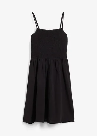 Šaty na ramínka, ze vzdušného mušelínu • černá • bonprix obchod