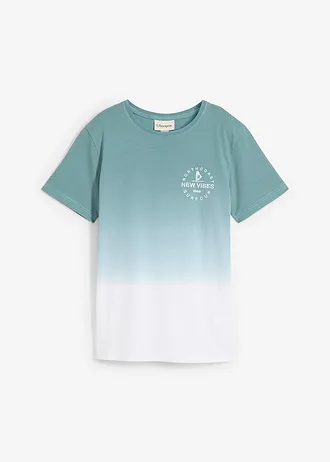 Tričko z čisté bavlny • minerálově modro-bílá • bonprix obchod