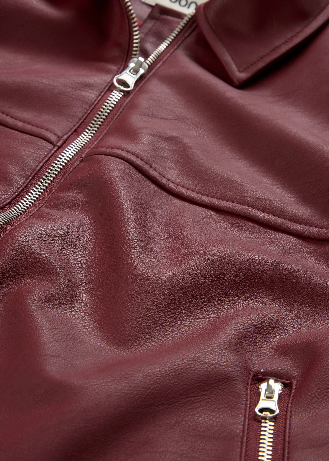 Oversize bunda z umělé kůže • rubínově červená • bonprix obchod