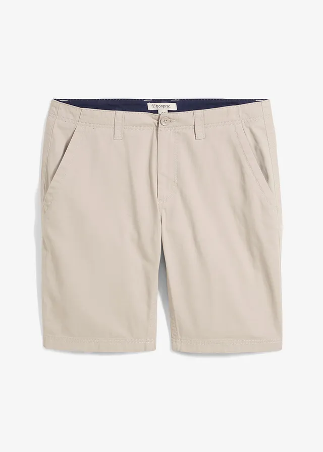 Chino bermuda van puur katoen, regular fit, Kleur: steengrijs-donkerblauw