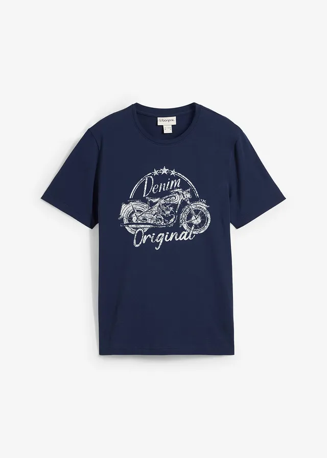 T-shirt 100% coton, Couleur: bleu foncé