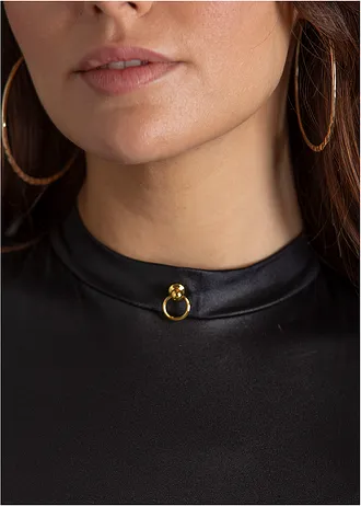 Stringbody ouvert, wetlook • zwart • bonprix online shop