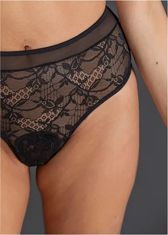 Brassière et string taille haute (ens. 2 pces) • noir • Boutique bonprix