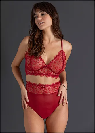 Bralette en taillestring ouvert (2-dlg. set) • avondrood • bonprix online shop