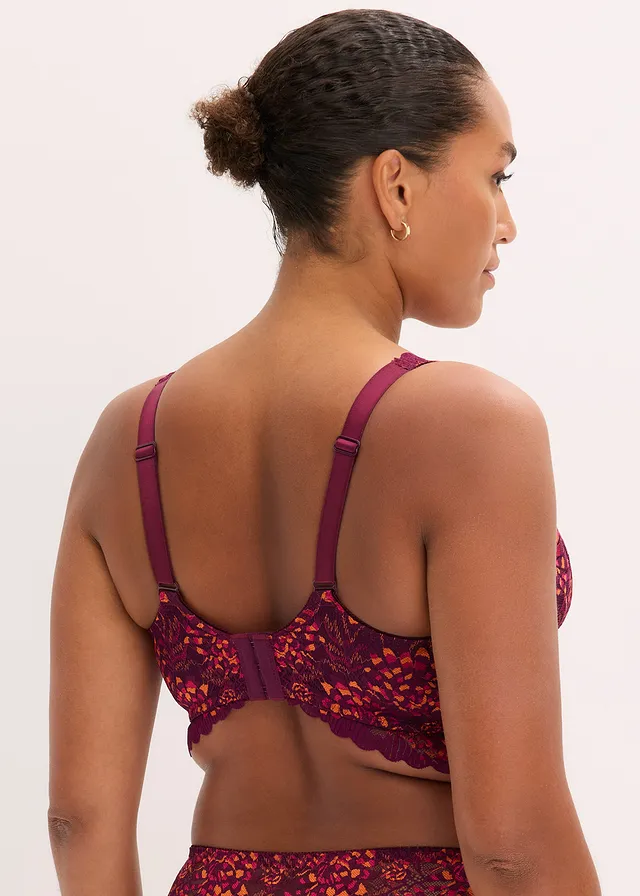 Minimizer bh van zachte kant, Kleur: bessen-pink-oranje