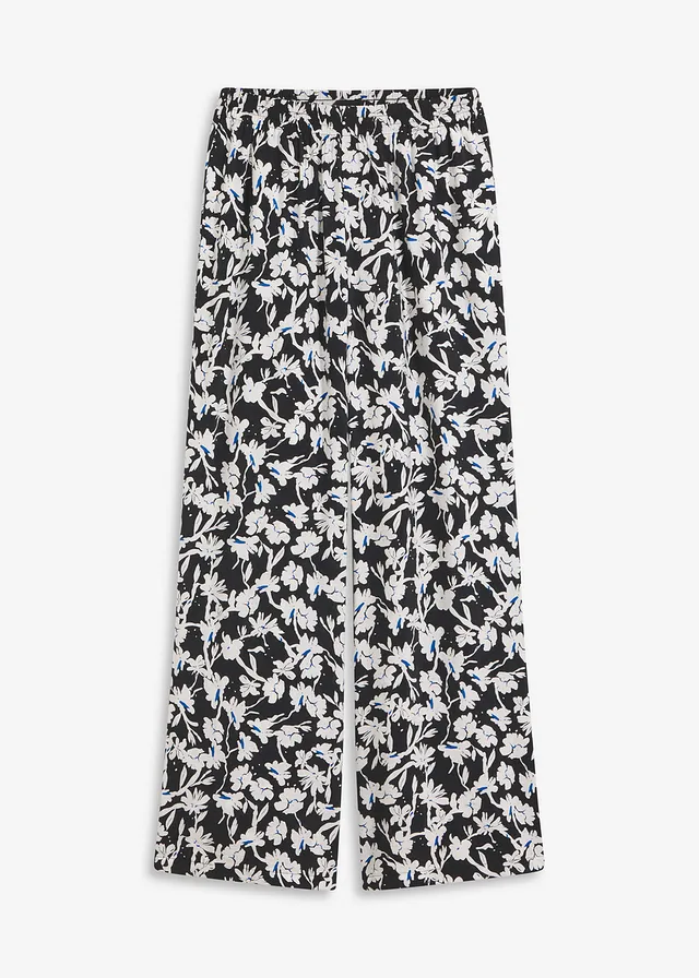 Pantaloni palazzo din material texturat