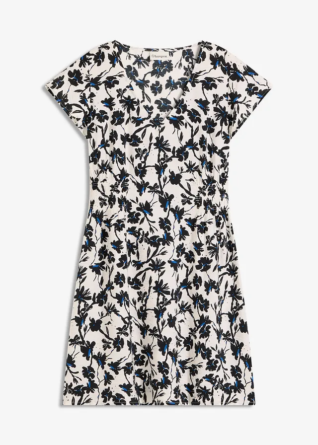 Rochie cu mânecuțe largi, din material texturat