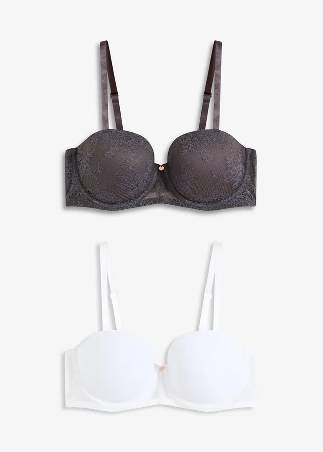 Bardotka podprsenka s jemnou čipkou (2 ks v balení)