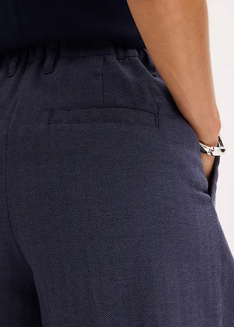 Bermuda met bandplooien • donkerblauw gemêleerd • bonprix online shop