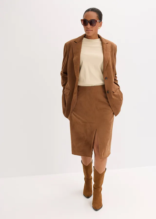 Blazer en suédine, Couleur: toffee