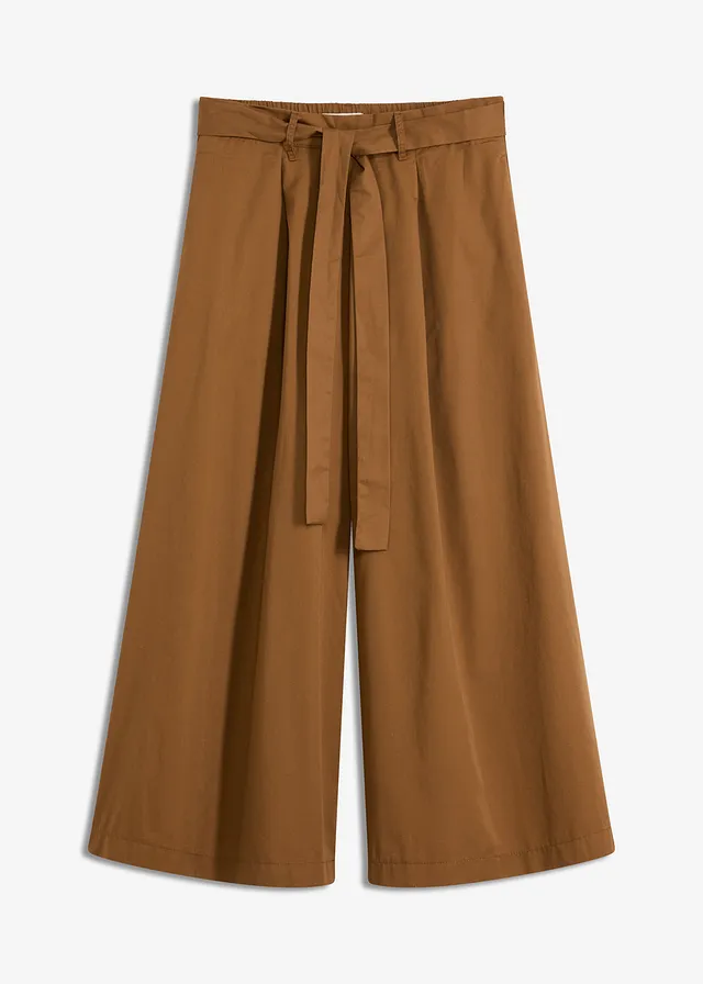 Pantaloni și curea din poplin din bumbac (set/2piese)