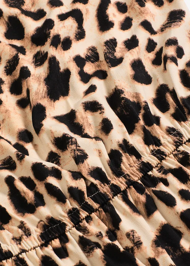 Gedessineerde jersey jurk • beige-zwart luipaardprint • product-page.page-title-suffix