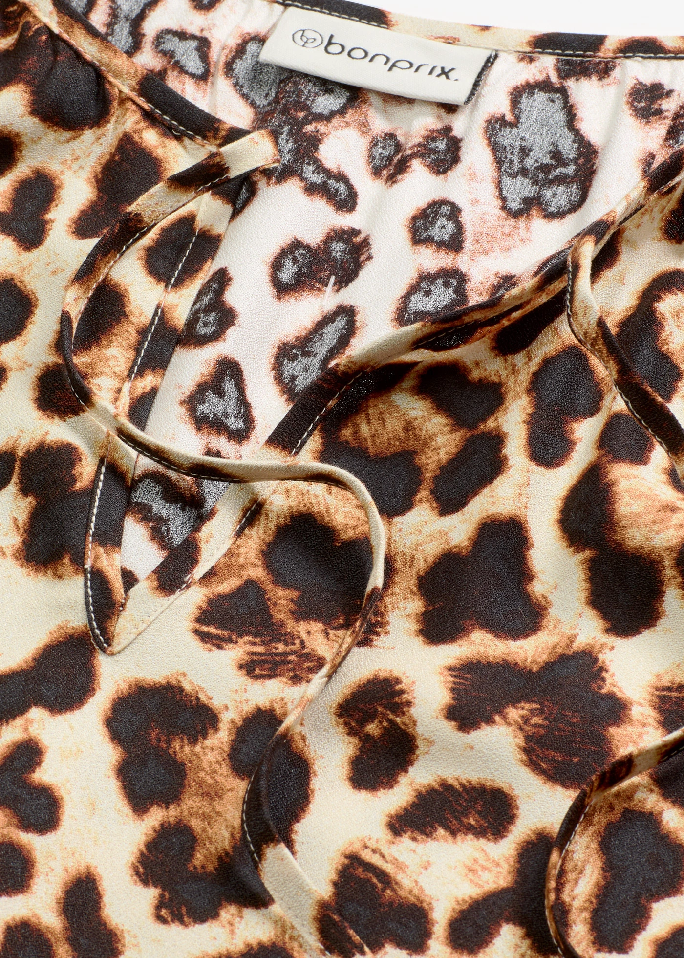 Tunikové šaty ze strukturovaného krepu s potiskem • béžovo-černá s leopardím potiskem • bonprix obchod