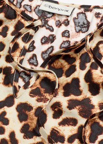 Tunikové šaty ze strukturovaného krepu s potiskem • béžovo-černá s leopardím potiskem • bonprix obchod