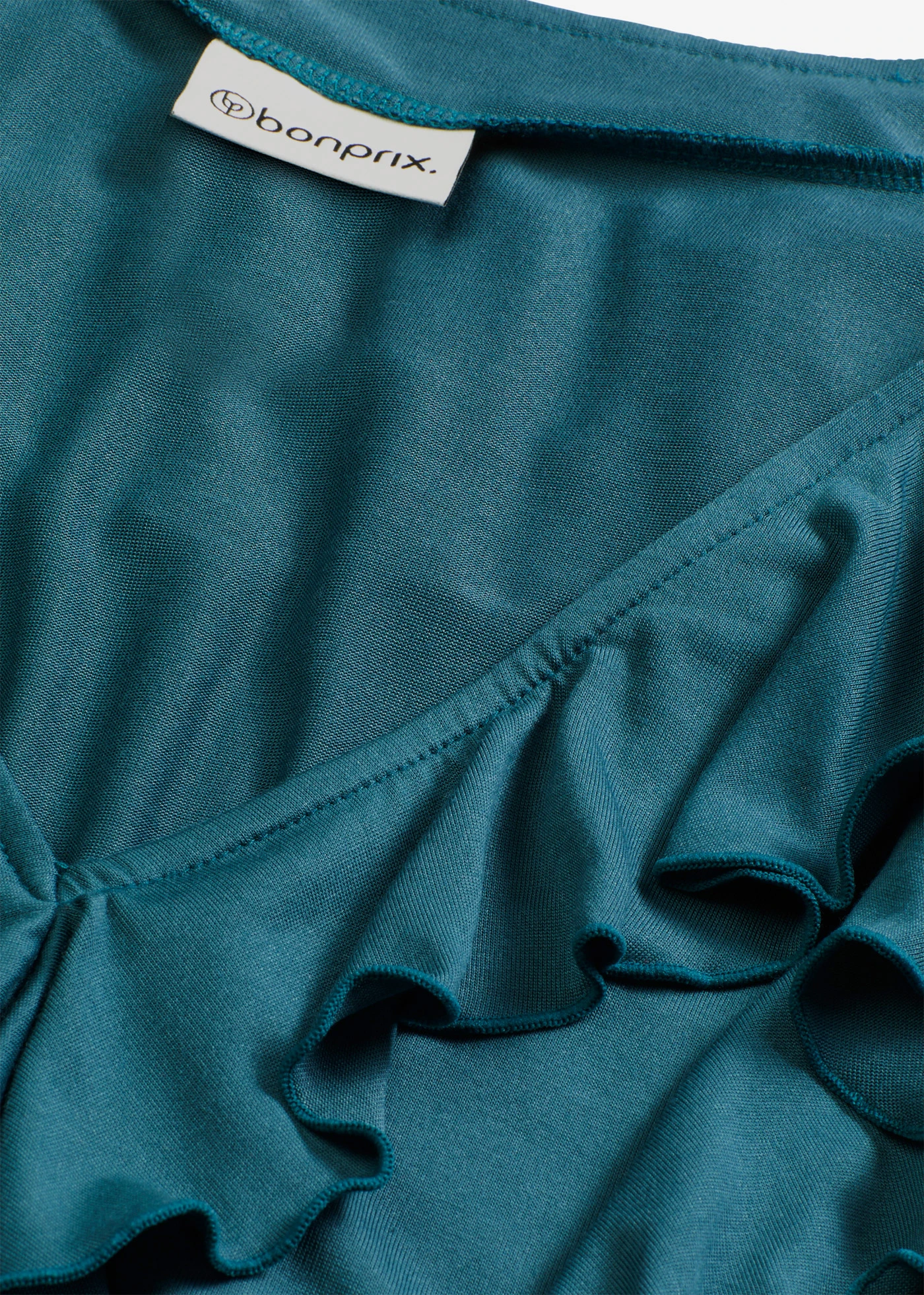 Tričko s volány, z měkké směsi s modalem • zelený pepř • bonprix obchod