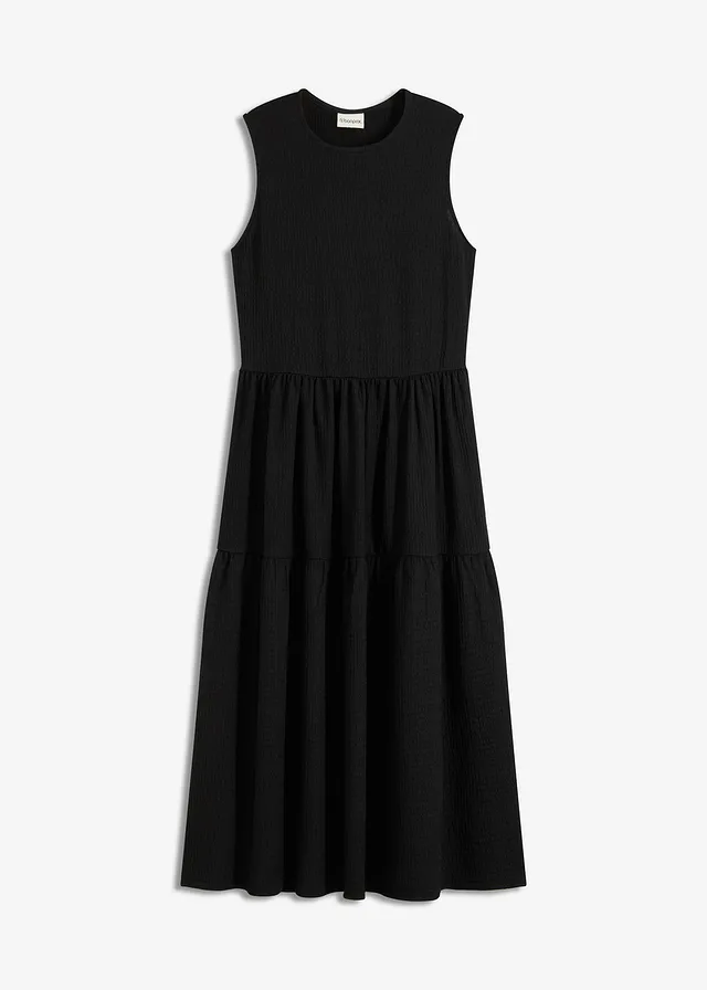 Rochie midi din jerse structurat cu decupaj la spate