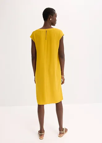 Robe en matière texturée, Couleur: ocre doré