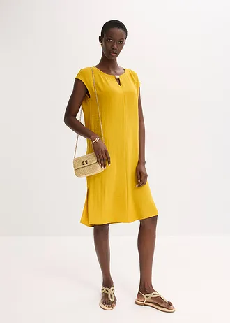 Robe en matière texturée, Couleur: ocre doré