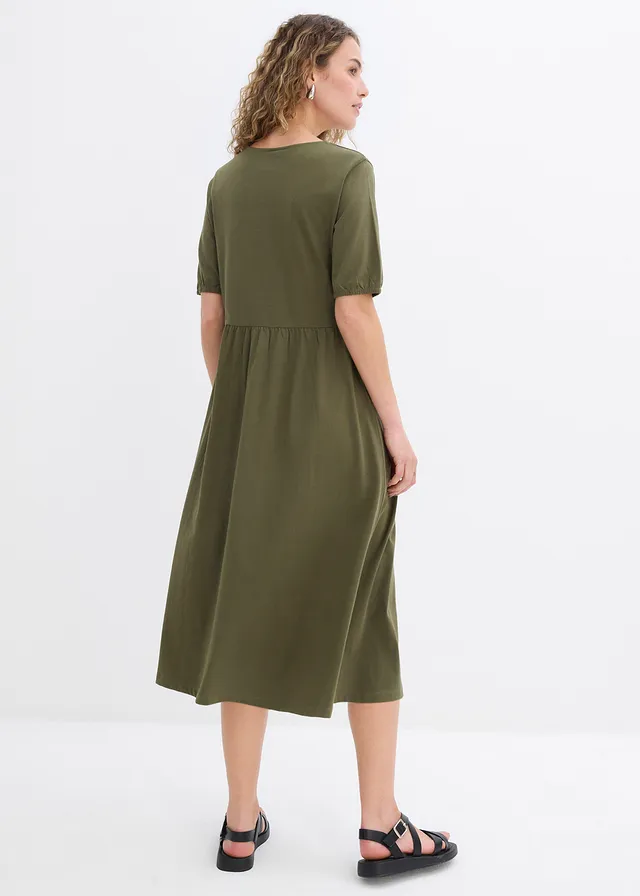 Robe midi 100% coton • olive foncé • product-page.page-title-suffix