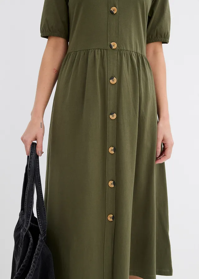 Robe midi 100% coton • olive foncé • product-page.page-title-suffix