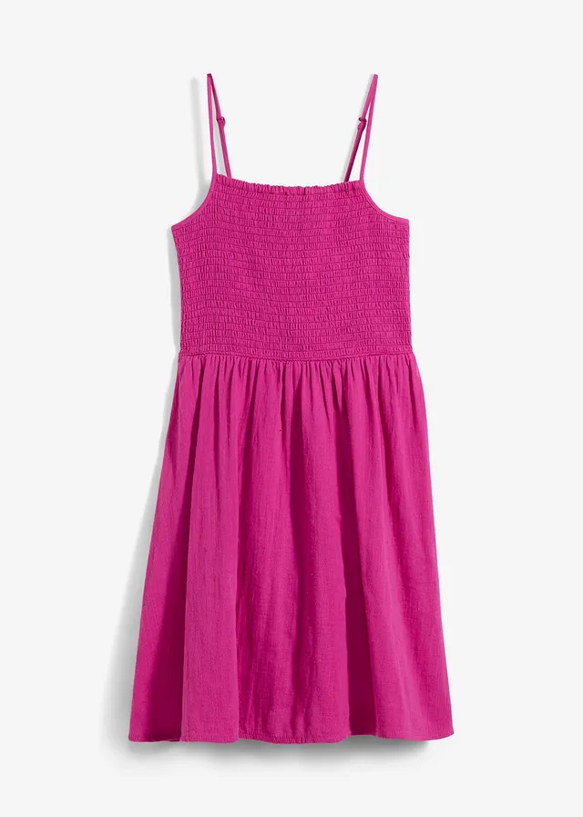 Robe à fines bretelles en gaze de coton