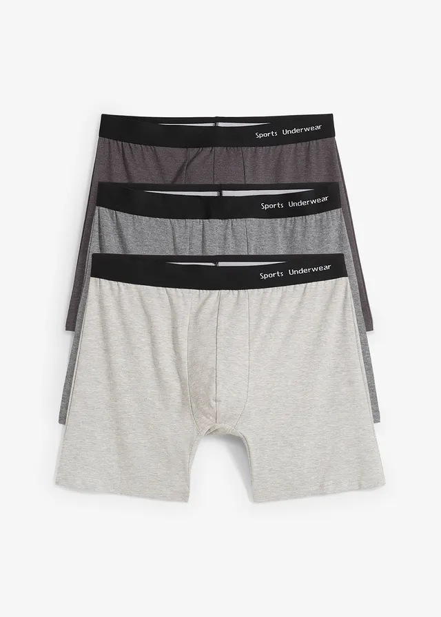 Lot de 3 boxers mi-longs coton • gris clair chiné/gris chiné/anthracite chiné • product-page.page-title-suffix