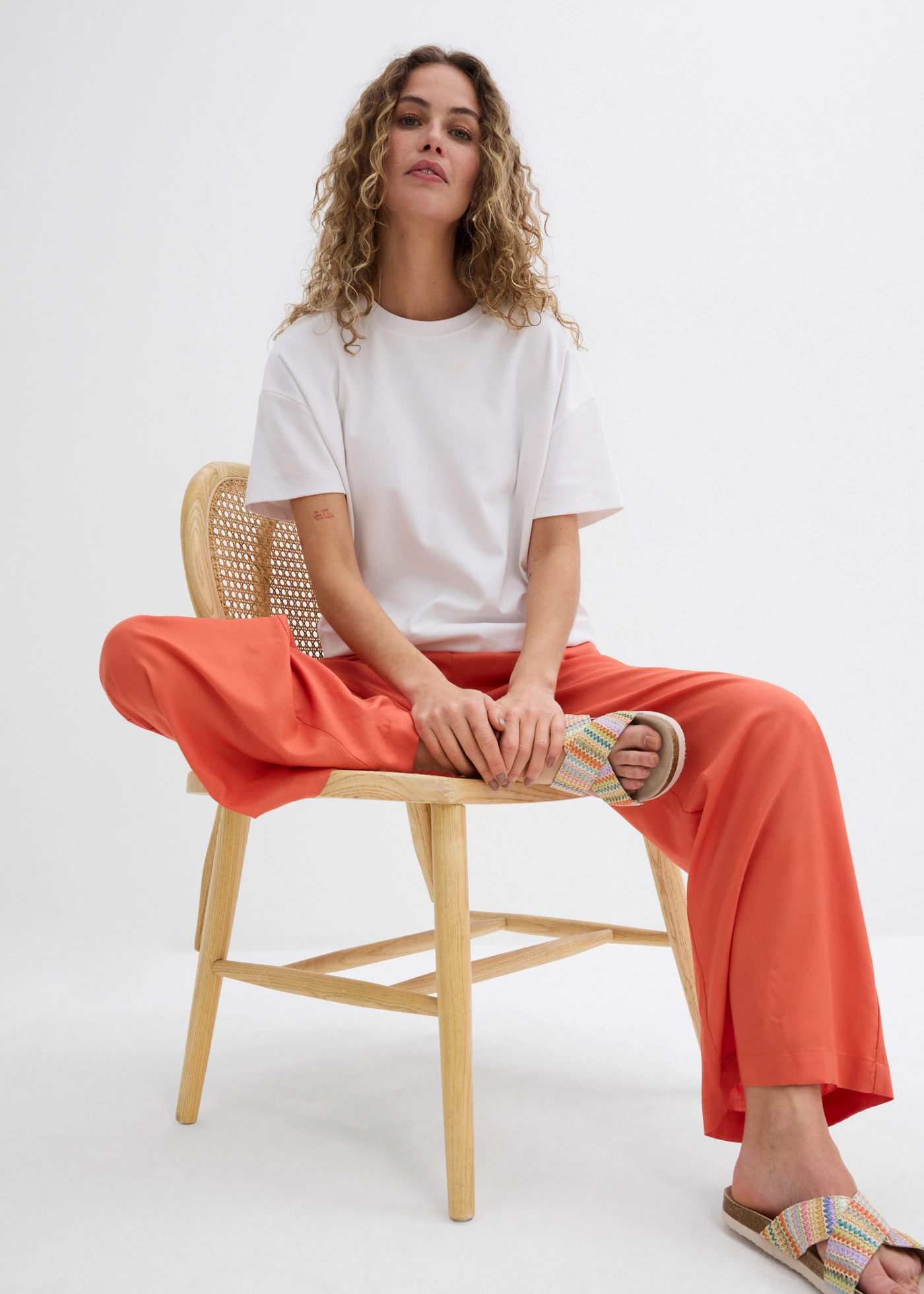 Široké kalhoty Palazzo s pohodlným pasem • skořicově červená • bonprix obchod