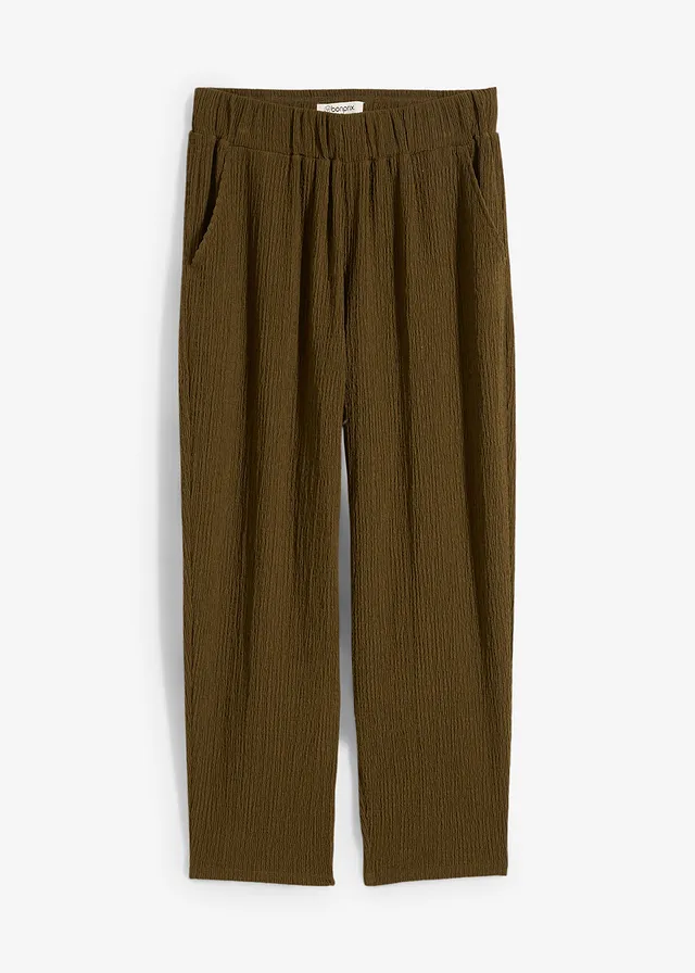 Pantaloni din jerse creponat