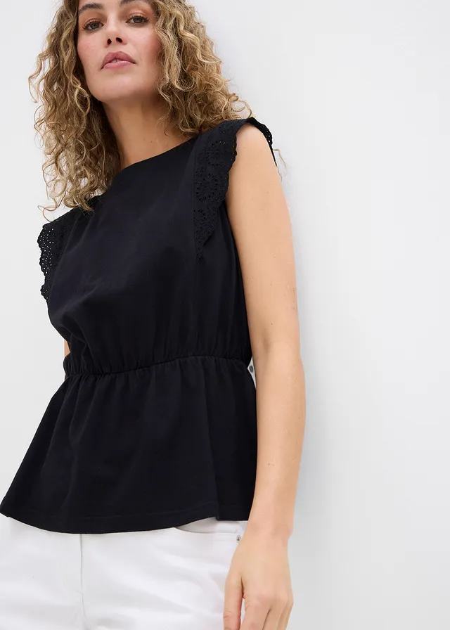 Shirt met broderie anglaise • zwart • product-page.page-title-suffix