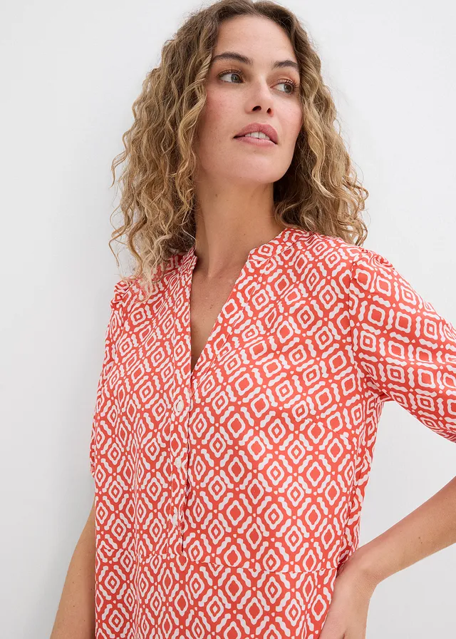 Robe-tunique en viscose fluide • cannelle/écru imprimé • product-page.page-title-suffix