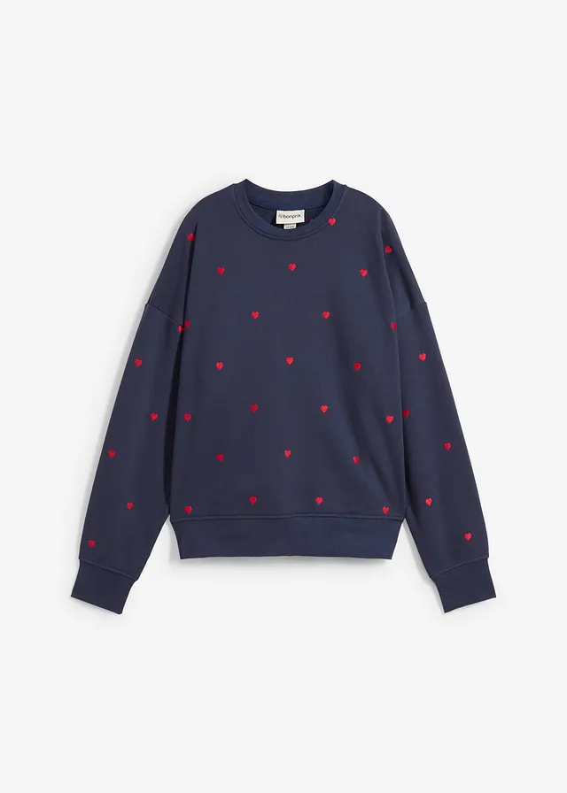 Bluză casual oversize cu broderie