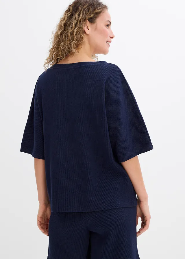 T-shirt gaufré 100% coton • bleu foncé • product-page.page-title-suffix