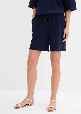 Short van katoen, Kleur: donkerblauw