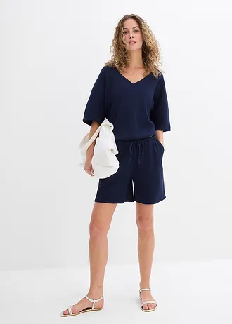 Short van katoen, Kleur: donkerblauw