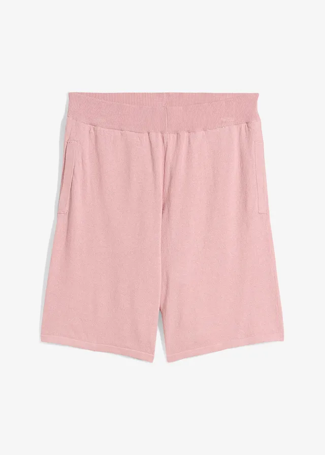 Pantaloni scurți cu talie elastică, din tricot fin
