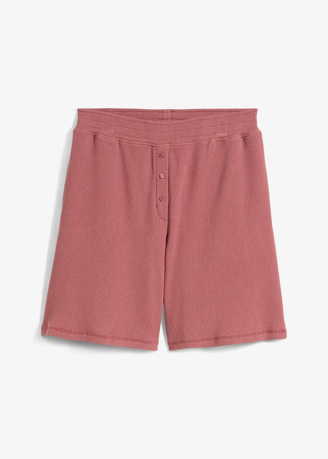 Short 100% coton avec taille élastiquée, Couleur: vieux rose