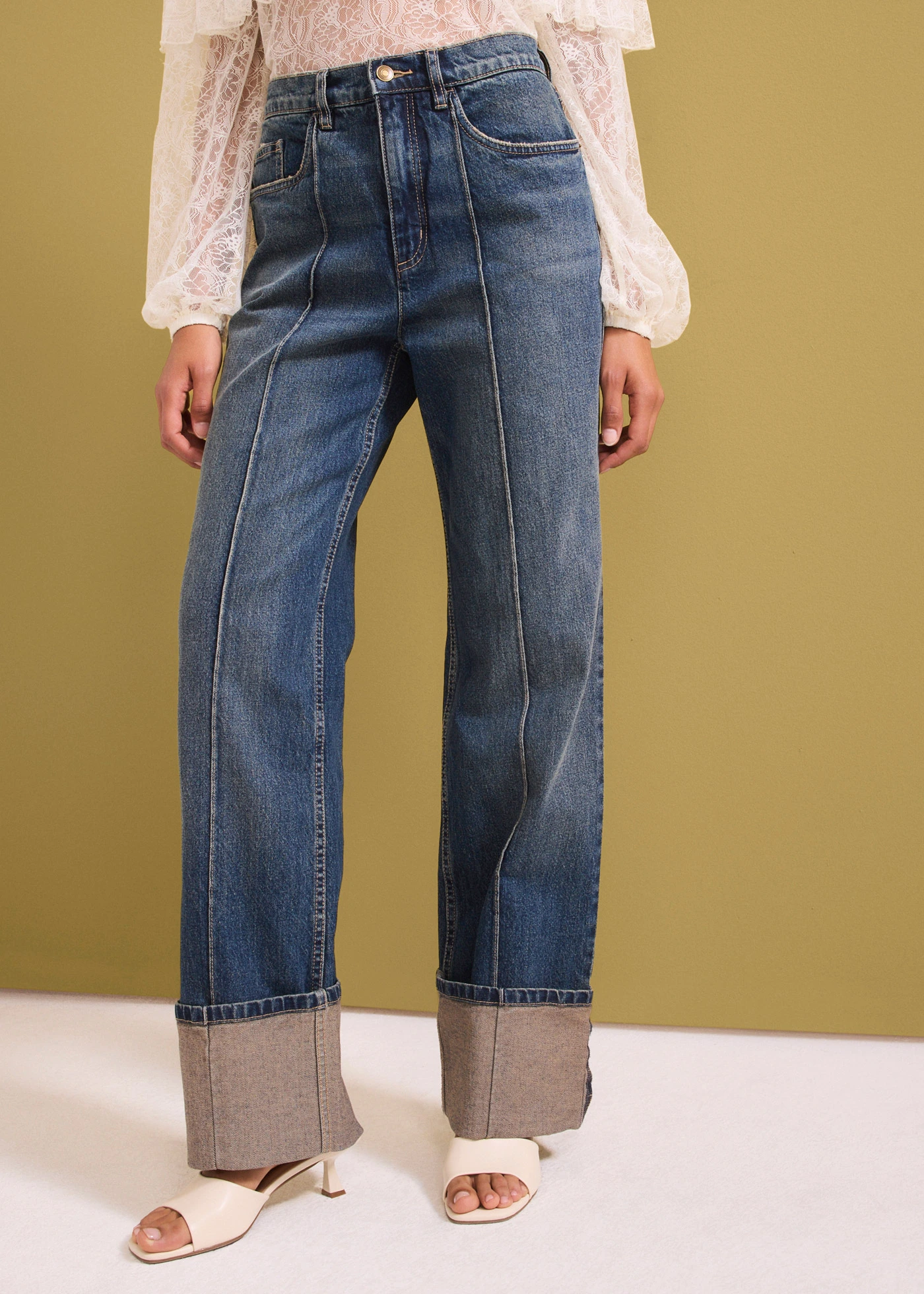 Straight jeans, high waist • donkerblauw denim used • bonprix online shop