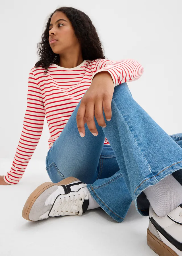 Jean flare taille mi-haute • bleu clair denim • product-page.page-title-suffix