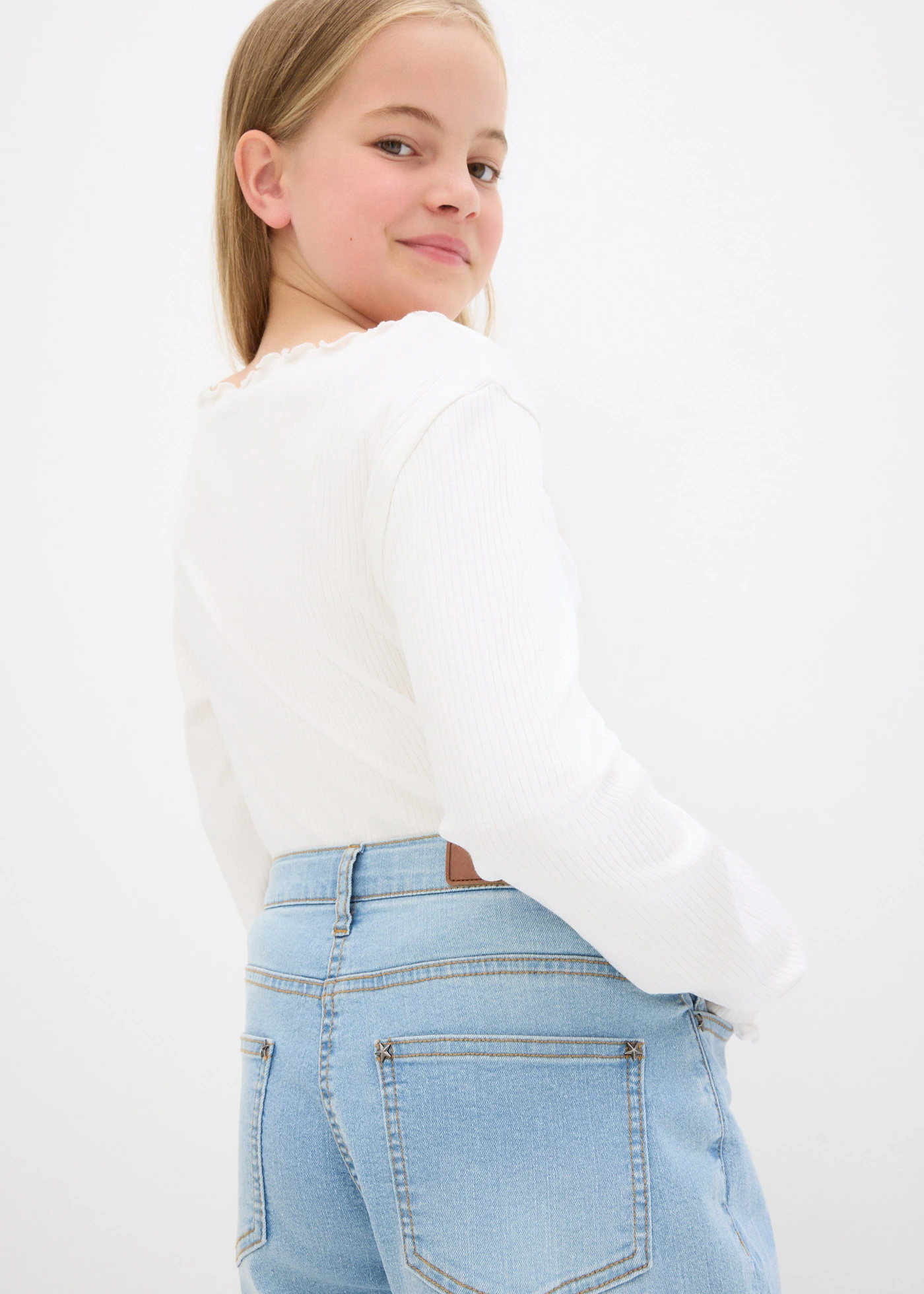 Džínsy, Wide-Leg, stredná výška pásu • ľadovo modrá denim • obchod bonprix