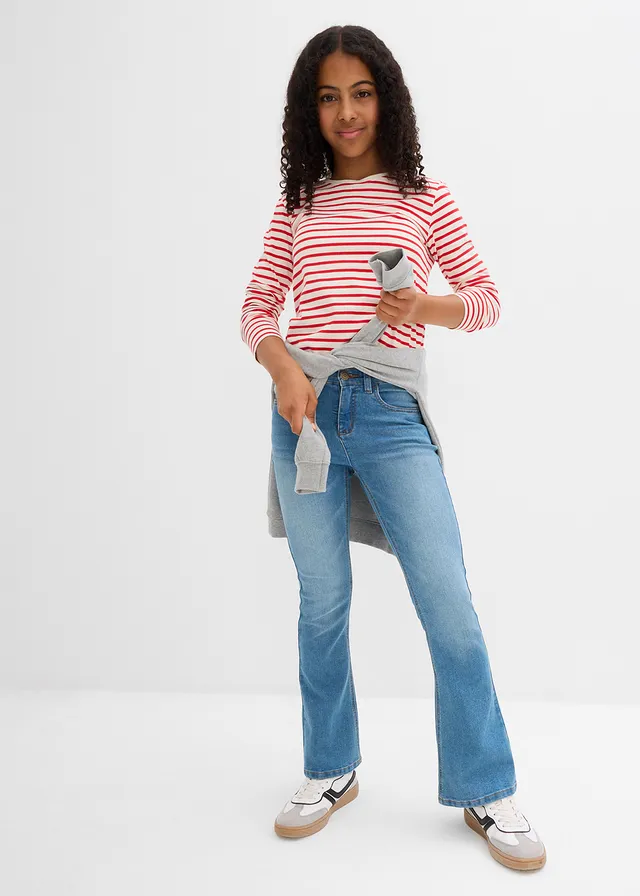 Flared jeans mid waist • lichtblauw denim • product-page.page-title-suffix