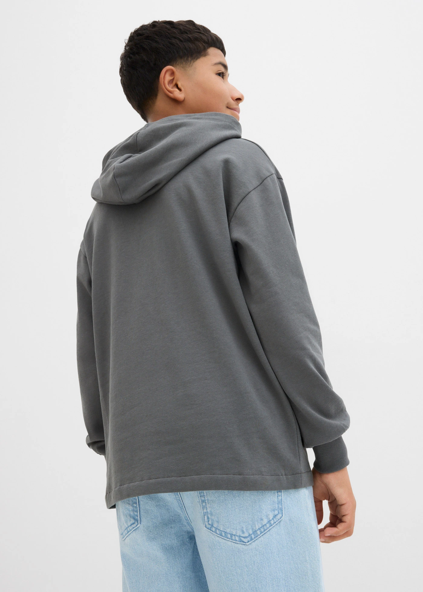 Sweat-shirt à capuche garçon, Oversized • anthracite imprimé • Boutique bonprix