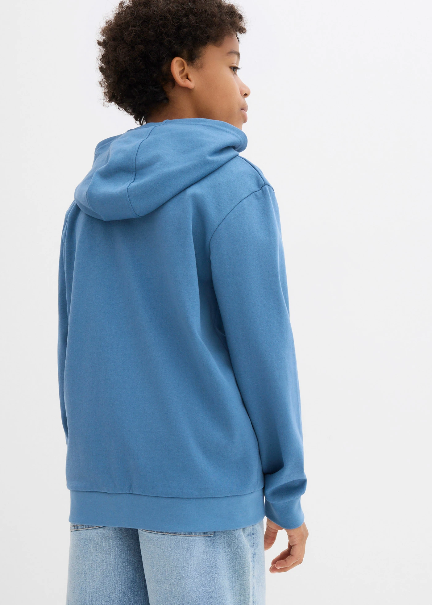 Sweat zippé doux à capuche • bleu/gris • Boutique bonprix