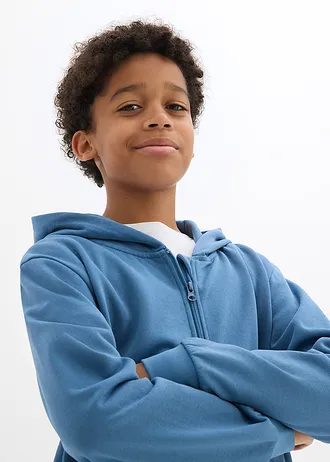 Hoodie in een zachte katoenmix • golfblauw • bonprix online shop