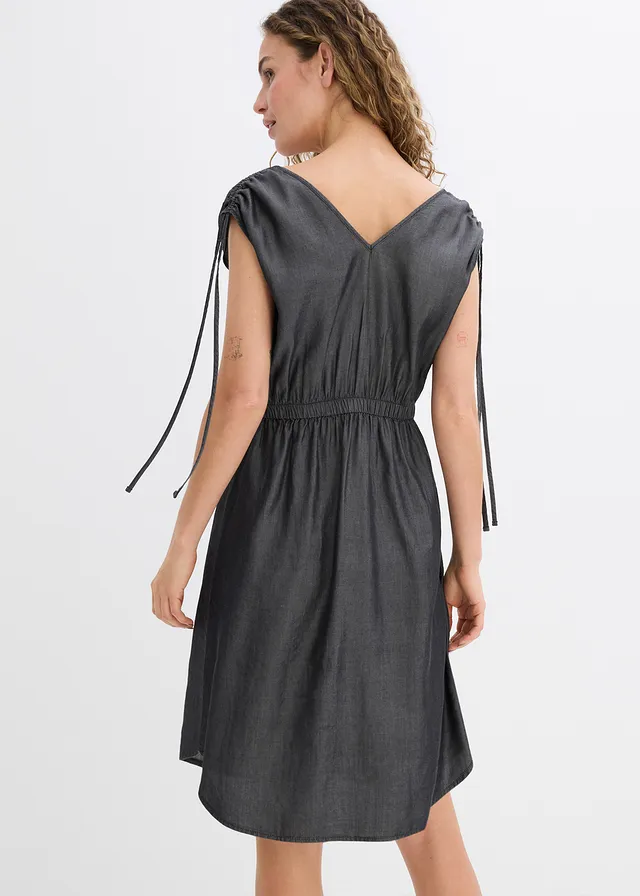 Jurk van Tencel, Kleur: zwart denim