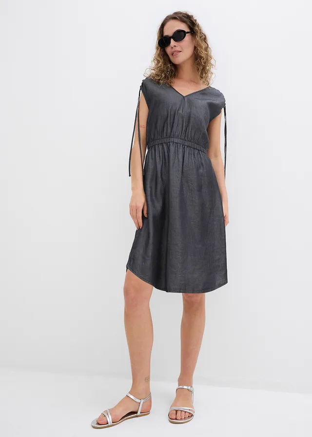 Robe en Lyocell lisse, Couleur: noir denim