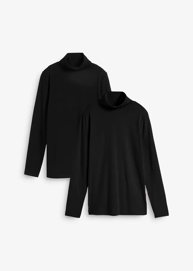 Longsleeve (set van 2), Kleur: zwart+zwart