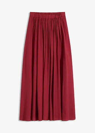 Dlouhá sukně ze strukturovaného mačkaného materiálu, barva: švestkově červená