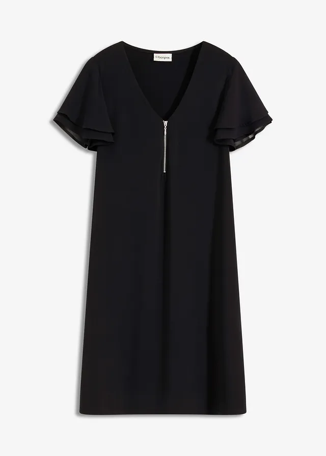 Rochie tricot cu mâneci din șifon