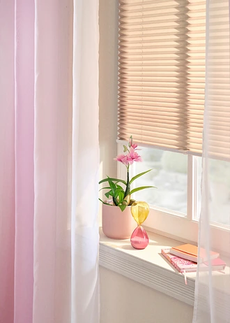 Gordijn van lichte voile, ook verkrijgbaar in extra lang (2 stuks) • mauve • bonprix online shop